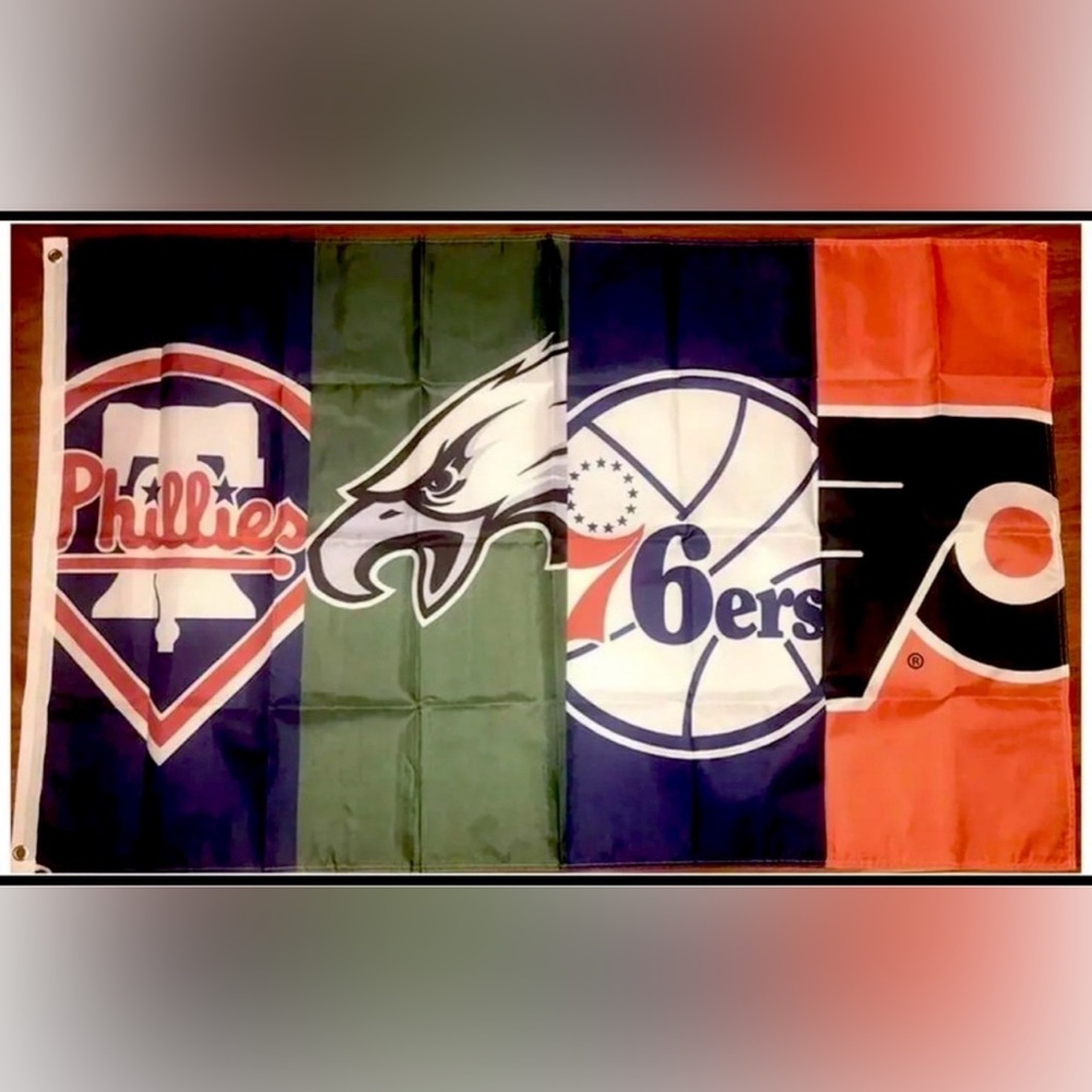 Philadelphia Teams  3’ X 5’ Flag Banner Decor  Eagles Flyers Phillies 76ers All